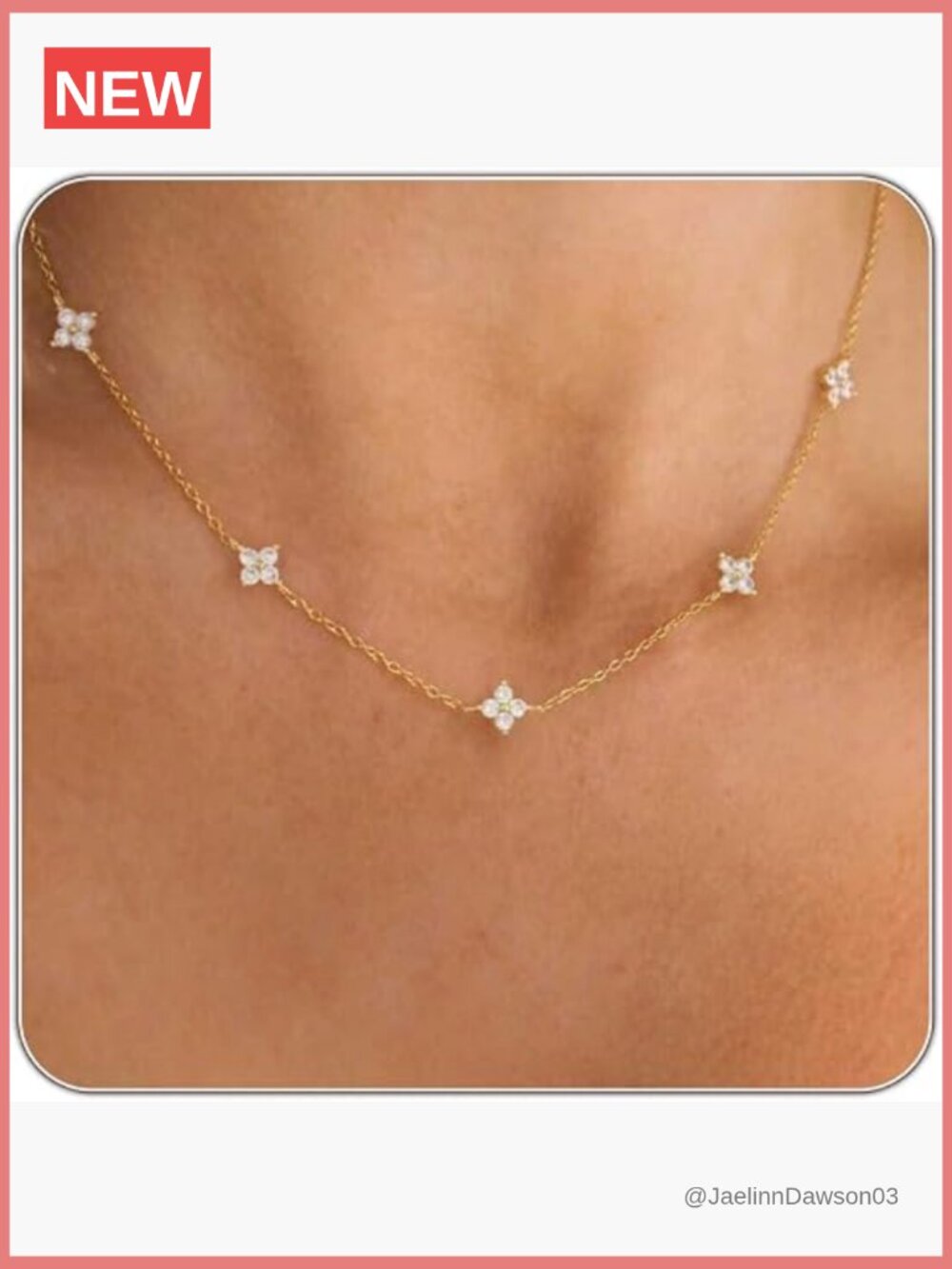 Station Choker Necklace Layering CZ Diamond Necklace Trendy Jewelry